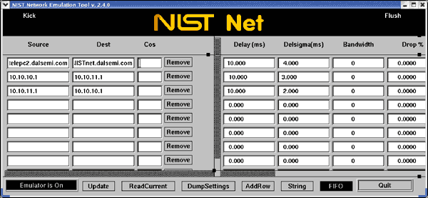 ͼ8. ģ򿪺NISTnetGUI