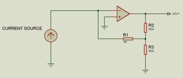 Figure 2. Additional voltage gain in this circuit (vs. that of Figure 1) provides effective transimpedances greater than 200M.