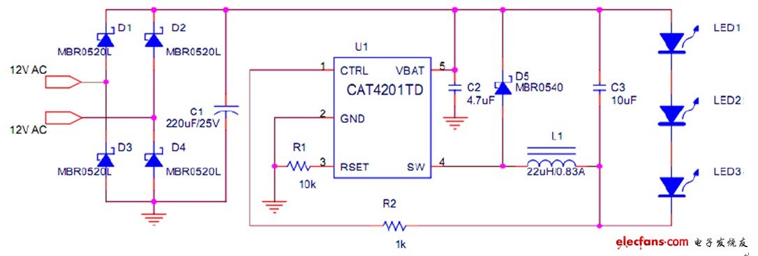 CAT4201ɵMR16 LEDƵ·